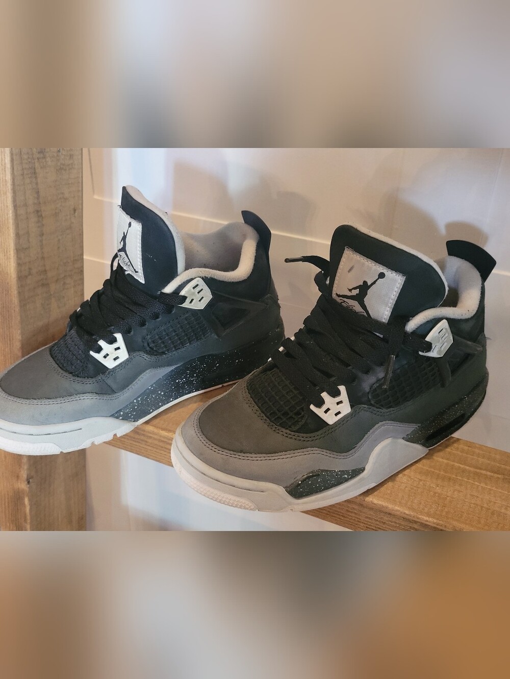 🔥 Air Jordan 4 Retro Fear Black Grey Speckled 4.5Y GUC
